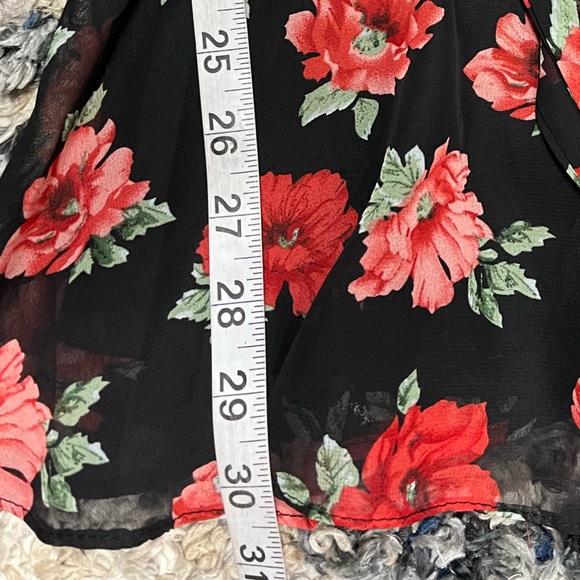 Lioness Dress Brooklyn Black Red Floral Print Fit & Flare Mini Corset Size XS - Picture 7 of 9